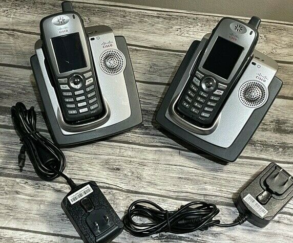 LOT OF 2 CISCO UNIFIED WIRELESS IP PHONES 7921 SERIES W/ACCESSORIES (AS-IS) LOT OF 2 CISCO UNIFIED WIRELESS IP PHONES 7921 SERIES W/ACCESSORIES (AS-IS)