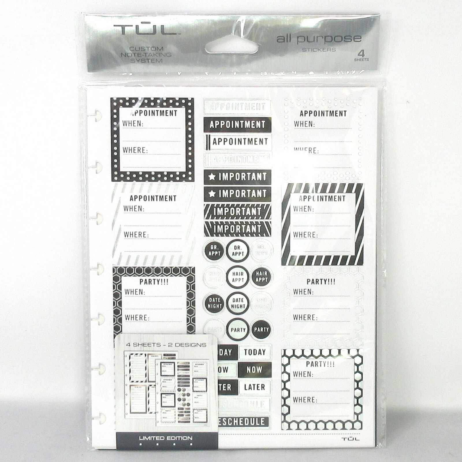 Tul Office Products All Purpose Stickers 4 Sheets 2 Designs Limited Edition Tul Office Products All Purpose Stickers 4 Sheets 2 Designs Limited Edition