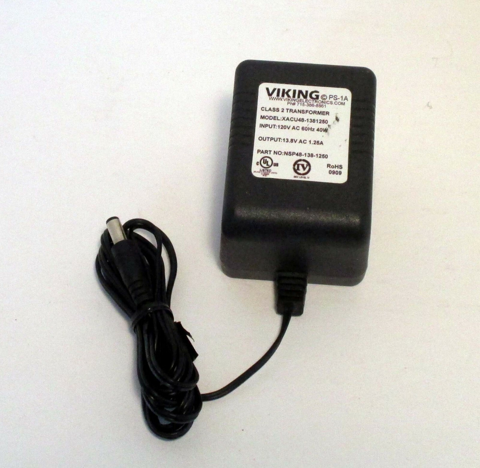 Genuine VIKING ELECTRONICS AC Adapter model XACU48-1381250 Genuine VIKING ELECTRONICS AC Adapter model XACU48-1381250