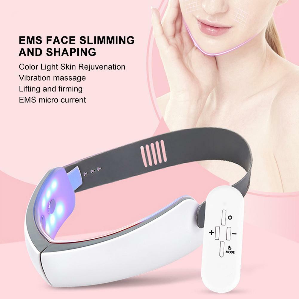 Electric V-Face Lift Red Light Blue Vibration Massage Skin Lifting Beauty Tool