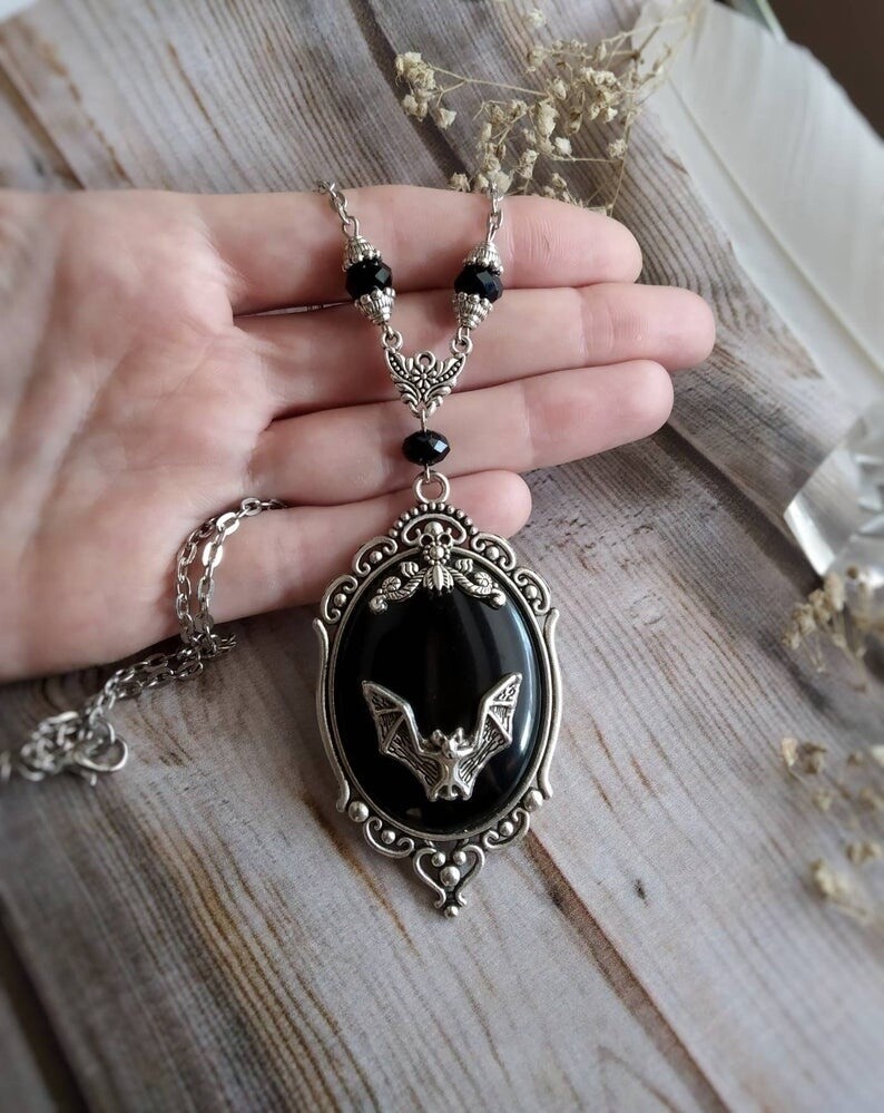 Black Gothic Bat Pendant Gothic Necklace Vampire Bat Necklace Witch Jewelry Black Gothic Bat Pendant Gothic Necklace Vampire Bat Necklace Witch Jewelry