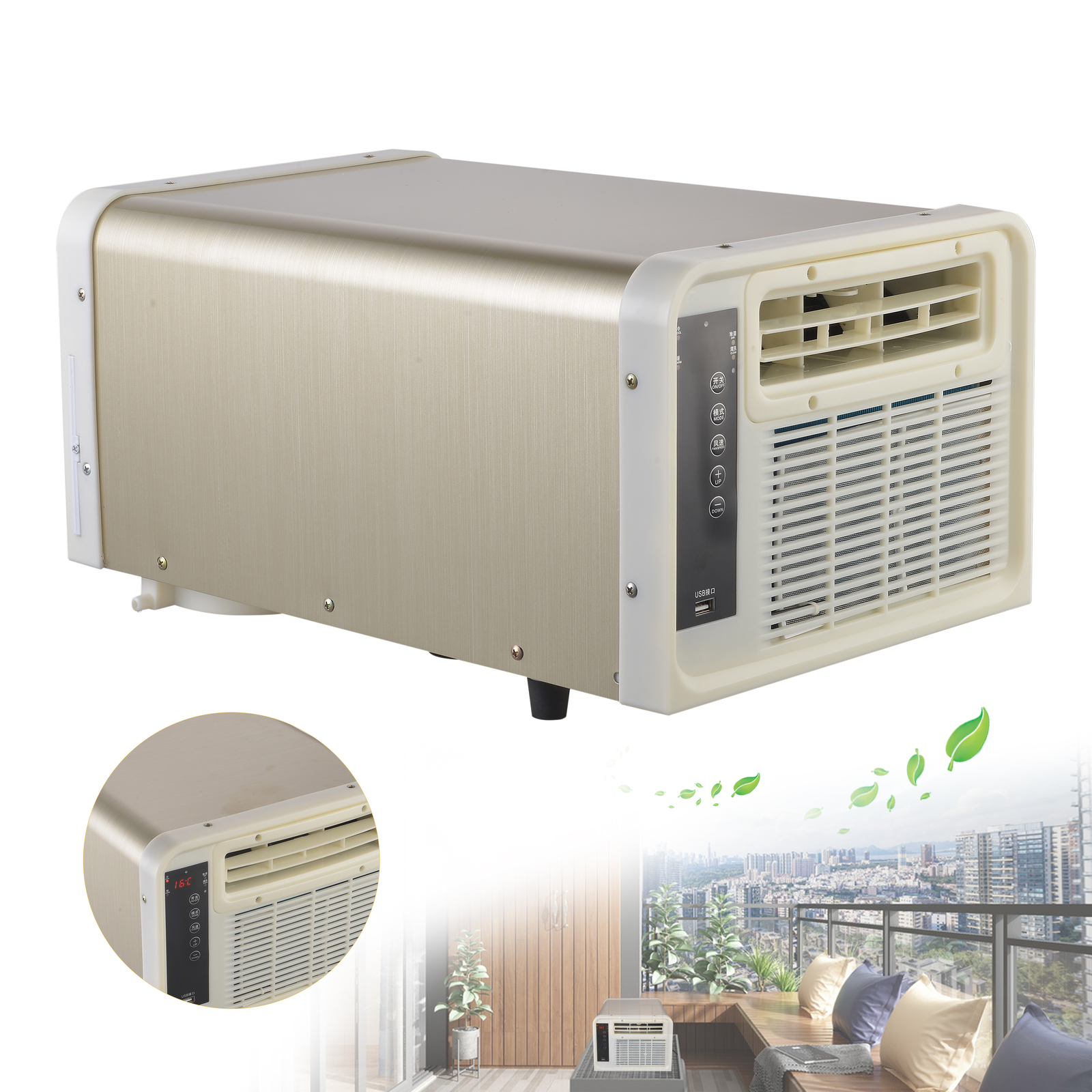 950W Portable Air Conditioner Mobile Fan Cooler Cooling Heating w/Remote Control 950W Portable Air Conditioner Mobile Fan Cooler Cooling Heating w/Remote Control