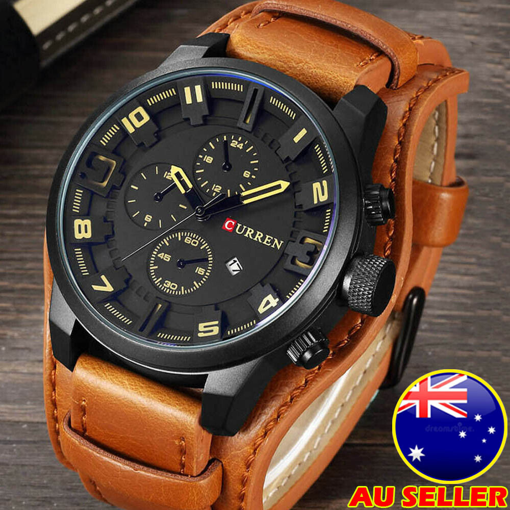 Curren Watch Military Army Quartz Wristwatches Leather Man’s Casual Sports Watch