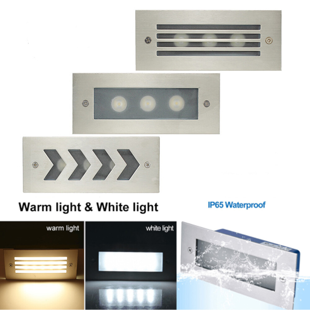 LED Stair Step Recessed Wall Light Outdoor Garden Waterproof In-Ground Lamp IP65 LED Stair Step Recessed Wall Light Outdoor Garden Waterproof In-Ground Lamp IP65