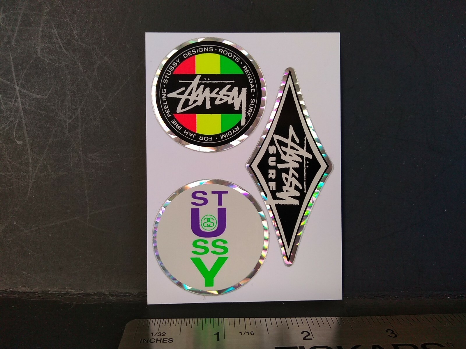 Vintage Neon Rasta 90’s Stussy Surf Street Wear Skateboard Stickers & Decals HTF Vintage Neon Rasta 90’s Stussy Surf Street Wear Skateboard Stickers & Decals HTF