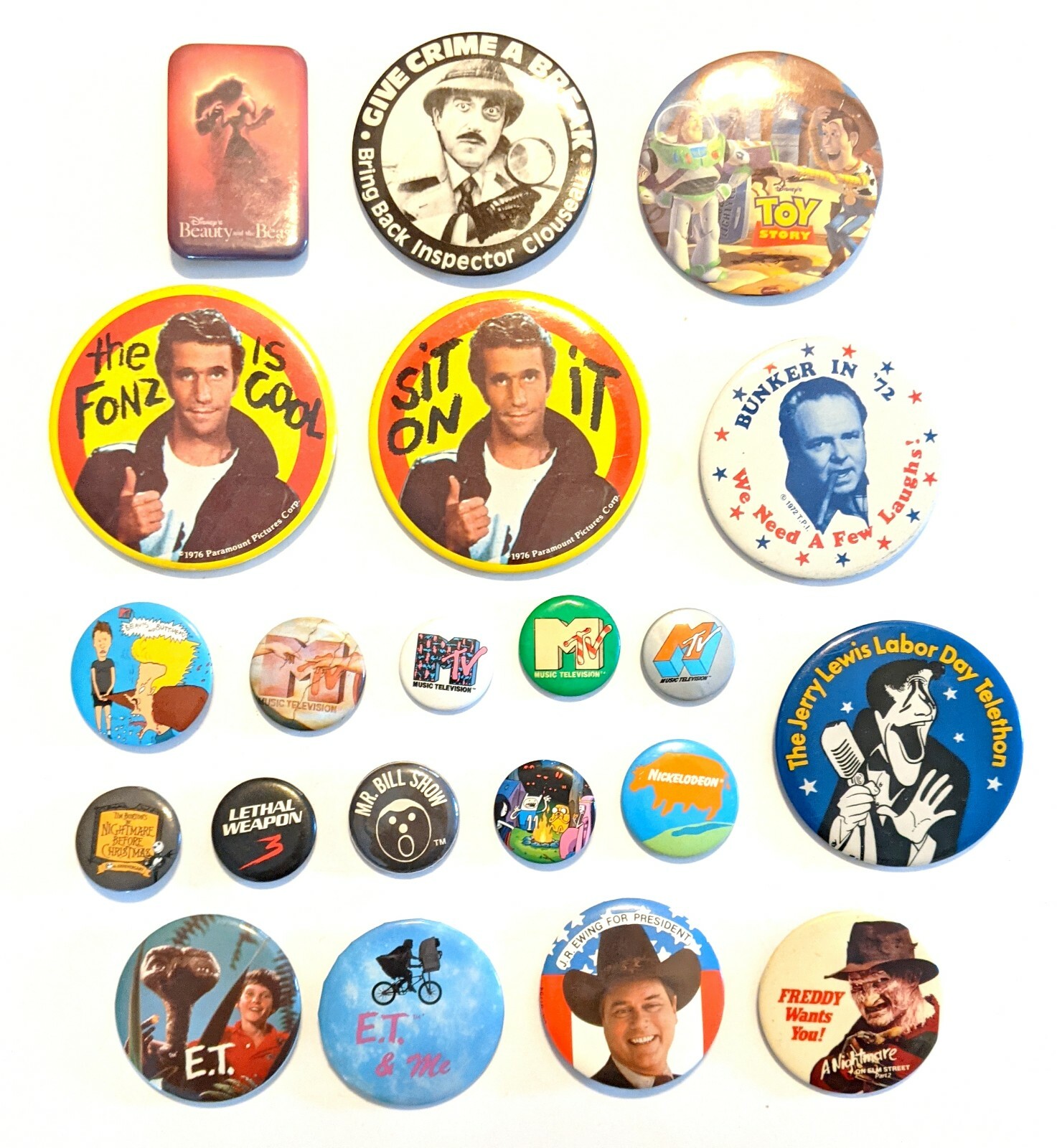 CHOOSE: Vintage Movie/Television/TV Character Pin Pinback Button MTV Toy Story+ CHOOSE: Vintage Movie/Television/TV Character Pin Pinback Button MTV Toy Story+