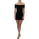 Aqua Womens Black Smocked Velvet Party Mini Dress M 7368 Aqua Womens Black Smocked Velvet Party Mini Dress M 7368