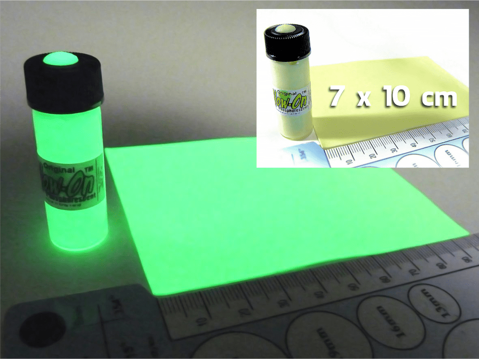 Glow-On 4.6 ml Vial Glow Paint & 7 x 10 cm Glow Film for Electronics Glow-On 4.6 ml Vial Glow Paint & 7 x 10 cm Glow Film for Electronics