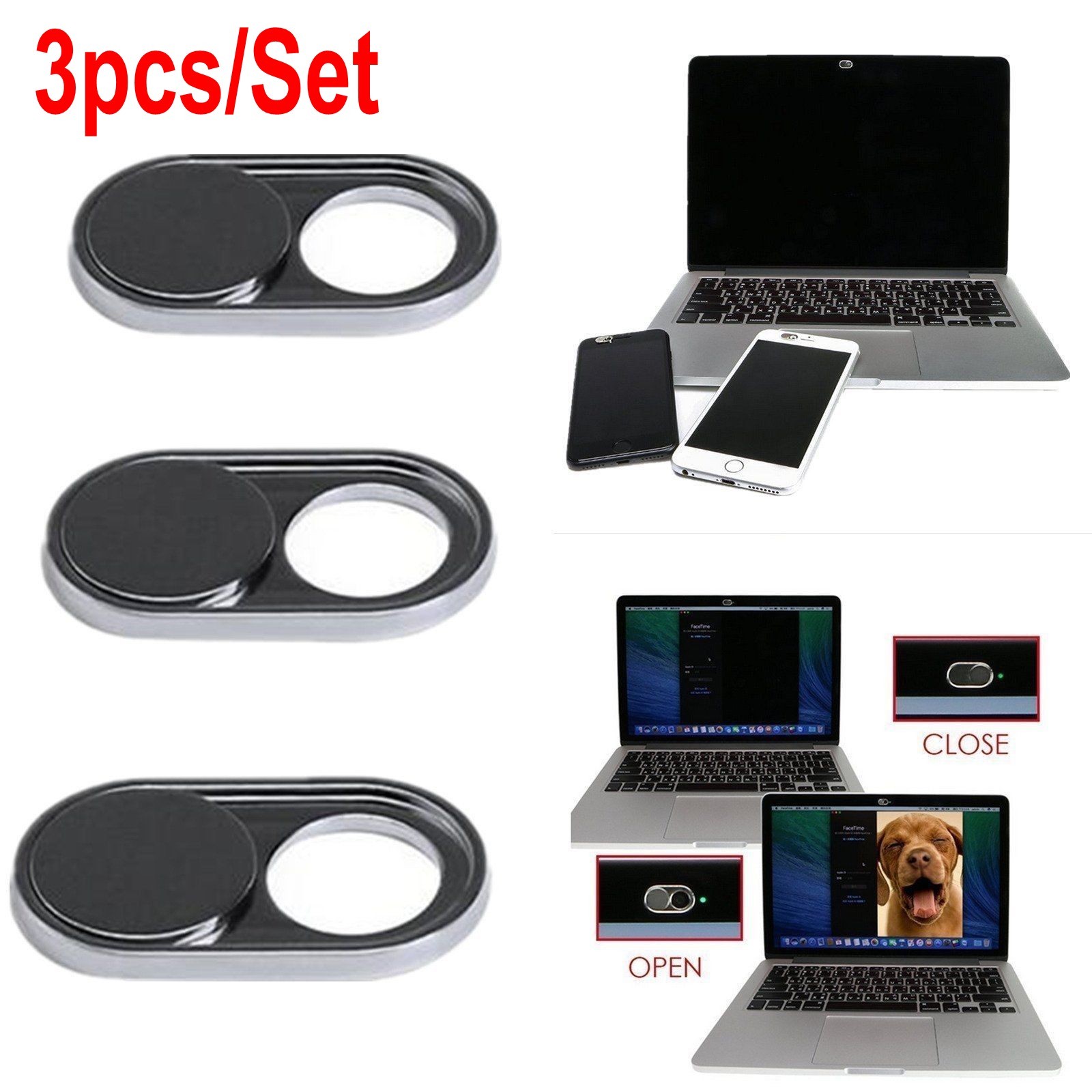 3Pcs WebCam Shutter Covers Web Laptop iPad Camera Secure Protect your Privacy US 3Pcs WebCam Shutter Covers Web Laptop iPad Camera Secure Protect your Privacy US
