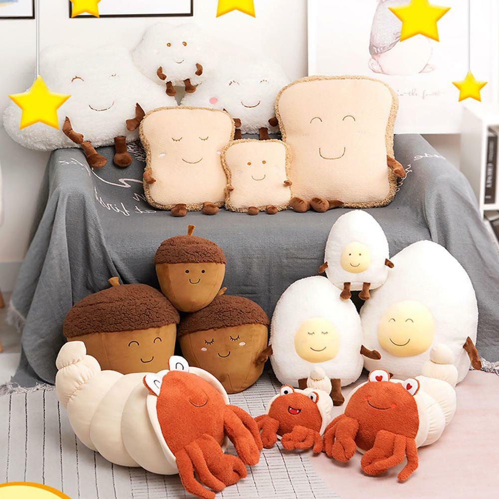 Bread Poached Egg Chestnut Hermit Crab Stuffed Toy Car Pillow Home Decor Gift Bread Poached Egg Chestnut Hermit Crab Stuffed Toy Car Pillow Home Decor Gift