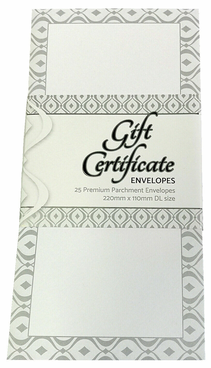 Ozcorp Gift Certificate Envelopes For Booklet Gift Vouchers Ivory/Silver – 25pk Ozcorp Gift Certificate Envelopes For Booklet Gift Vouchers Ivory/Silver – 25pk