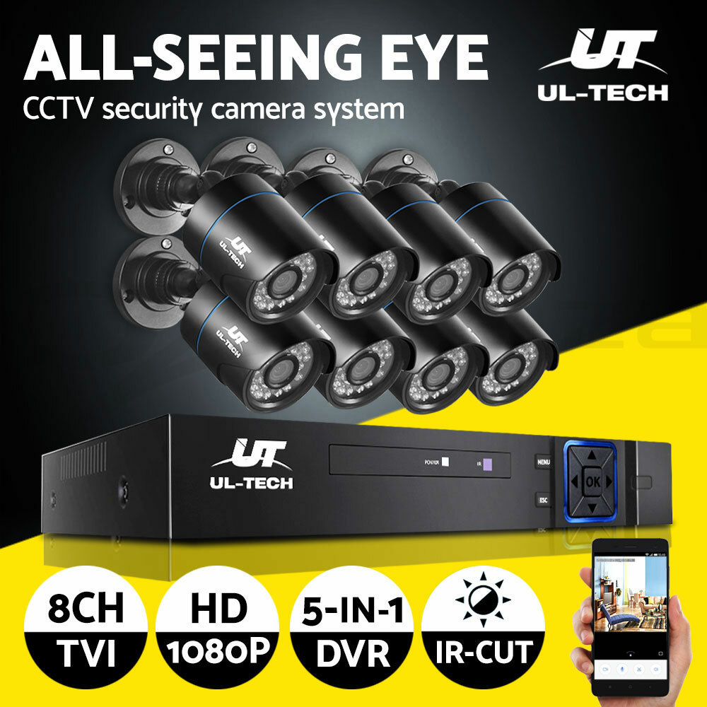 UL-tech CCTV Home System Security Camera 8CH DVR 1080P HD Outdoor IP Day Night
