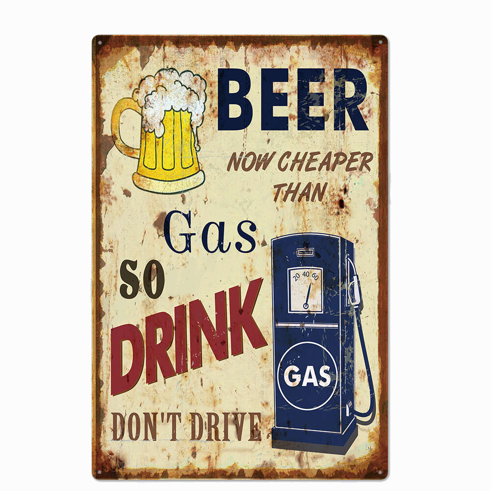 Metal Tin Sign beer more cheap than gas Bar Pub Home Vintage Retro Poster Metal Tin Sign beer more cheap than gas Bar Pub Home Vintage Retro Poster