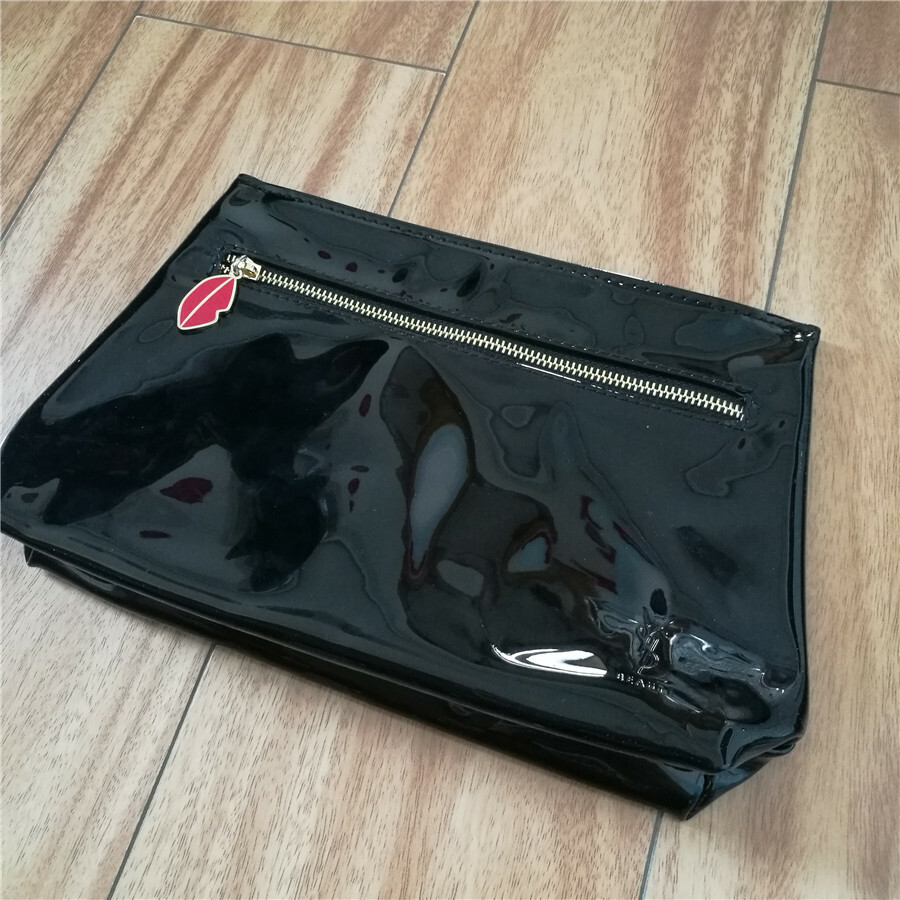 YSL Beauty Black Faux Patent Leather Makeup Cosmetics Bag, Travel Toiletry Pouch YSL Beauty Black Faux Patent Leather Makeup Cosmetics Bag, Travel Toiletry Pouch