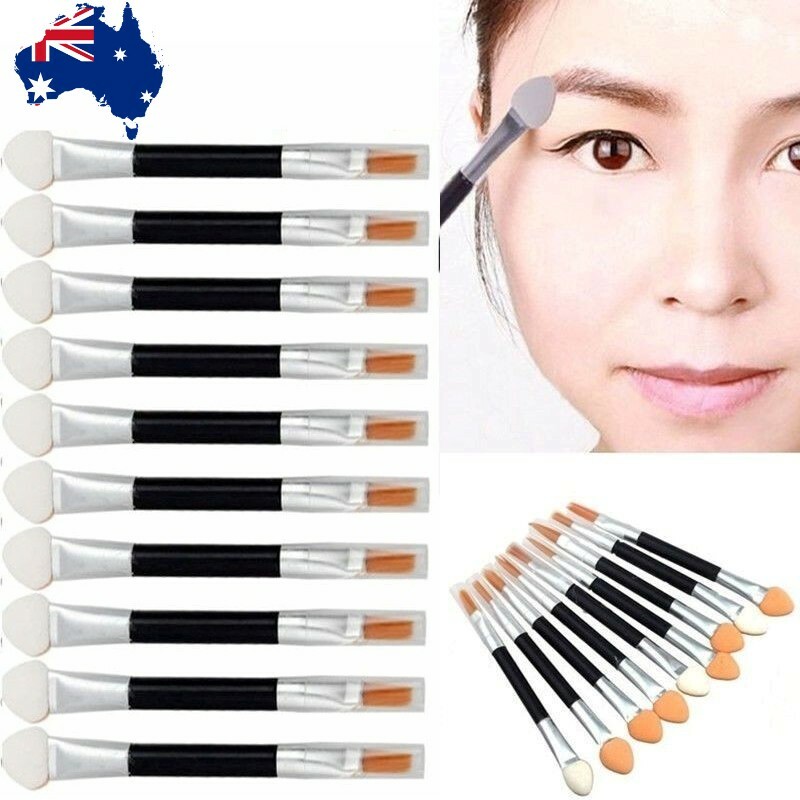 10Pcs Makeup Brushes Double-end Eye Shadow Eyeliner Brush Sponge Applicator 10Pcs Makeup Brushes Double-end Eye Shadow Eyeliner Brush Sponge Applicator