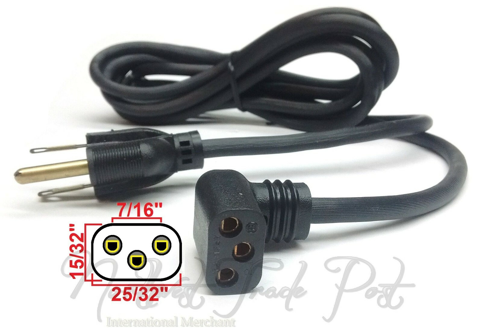Belden Oval Oblong 3-Prong AC Power Cord For Vintage Electronics – New Old Stock Belden Oval Oblong 3-Prong AC Power Cord For Vintage Electronics – New Old Stock