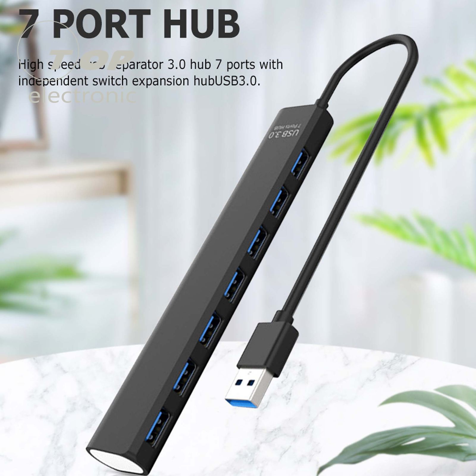 USB 3.0 7 Ports Hub High Speed USB Separator 3.0 Hub For PC Computer Accessories