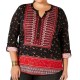 Style & Co. Women Top Black Size 2X Plus Knit Henley Roll Tab Sleeve #114 Style & Co. Women Top Black Size 2X Plus Knit Henley Roll Tab Sleeve #114