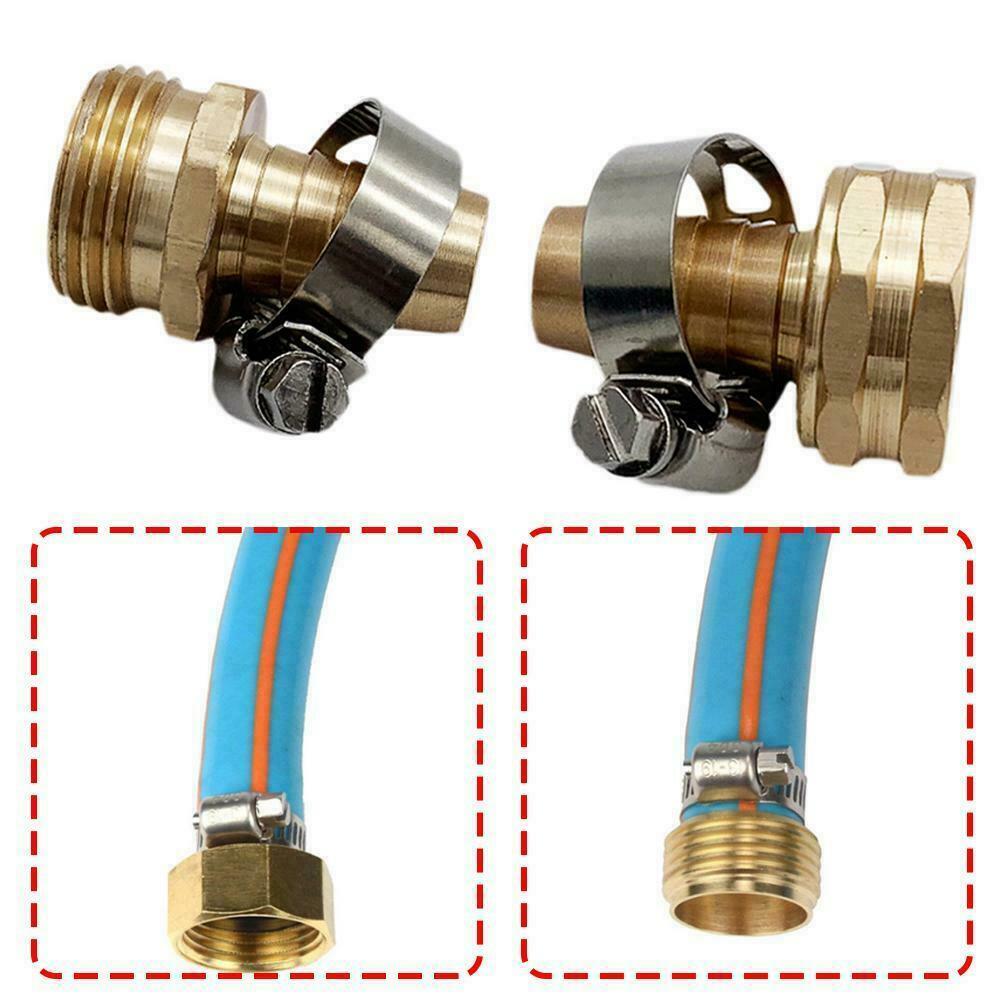 Metal 5/8″ Brass Garden Hose Repair Mender Kit Male Female Clamp P0P9 Metal 5/8″ Brass Garden Hose Repair Mender Kit Male Female Clamp P0P9