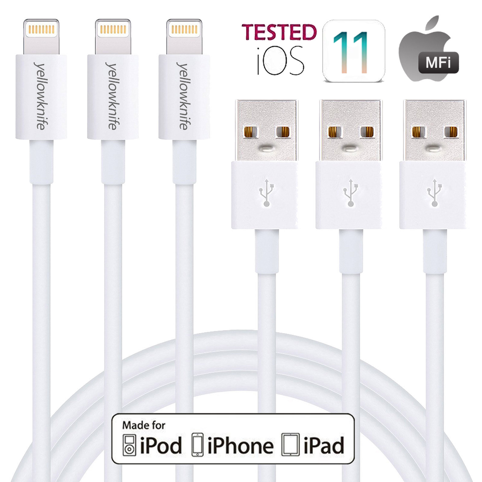 MFI Lightning USB Cable Data Charging 3ft/6ft/10ft Apple iPhone X 8 7 Plus 6s SE