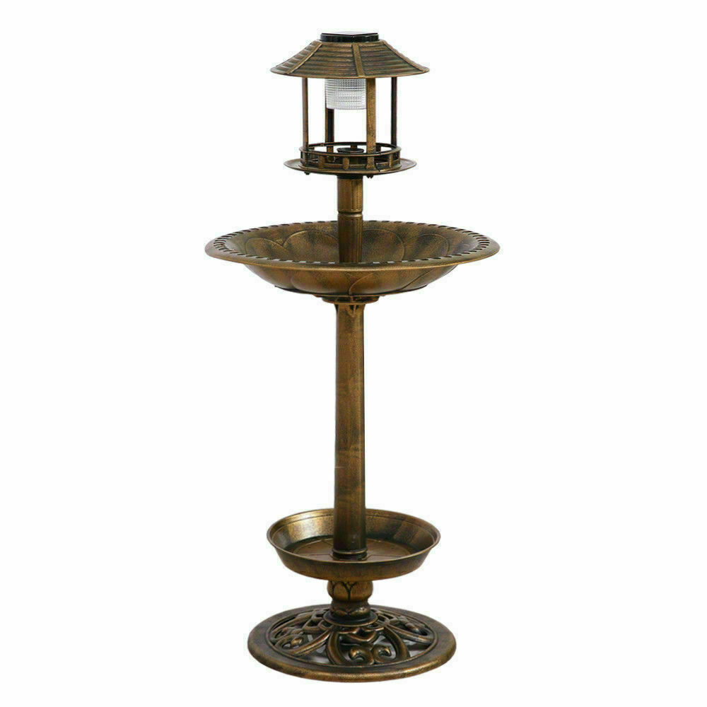 Ornamental Solar Light Garden Ornaments Bird Bath Feeder Feeding Food Station Ornamental Solar Light Garden Ornaments Bird Bath Feeder Feeding Food Station