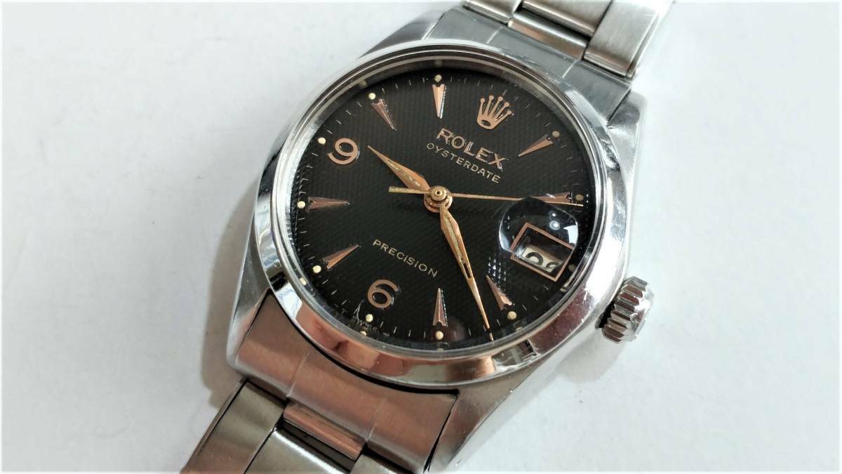 Rolex watch Oyster Date Ref.6466 Brown Change Honeycomb Explorer Dial PG Index