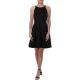 Aqua Womens Black Polka Dot Velvet Daytime Scuba Dress XS 4672 Aqua Womens Black Polka Dot Velvet Daytime Scuba Dress XS 4672