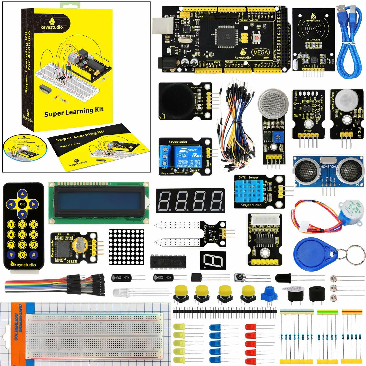 KEYESTUDIO Electronics Programming Starter Kit Set for Arduino MEGA Project Kids