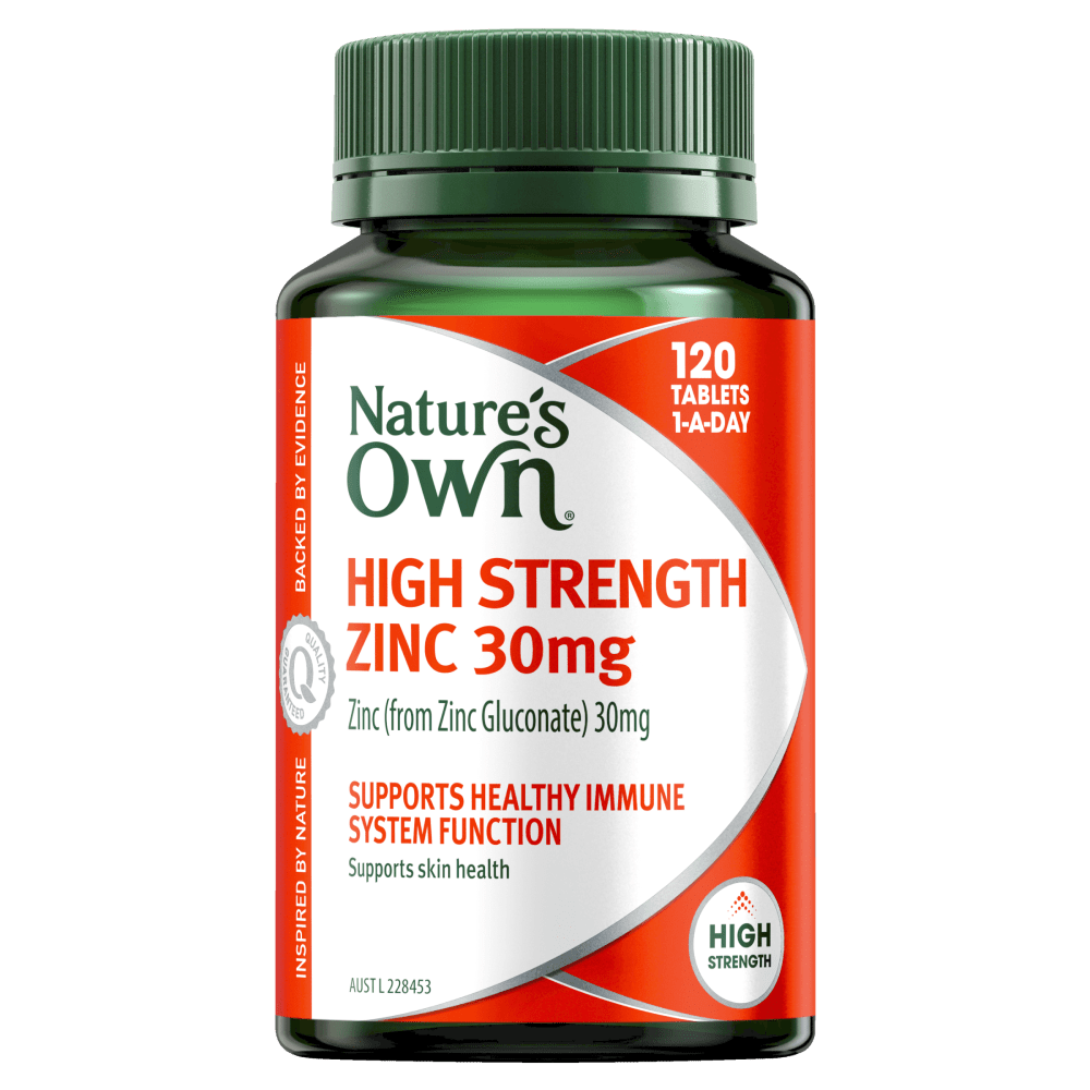 Nature’s Own High Strength Zinc 30mg 120 Tablets Immune Skin Health Natures Nature’s Own High Strength Zinc 30mg 120 Tablets Immune Skin Health Natures