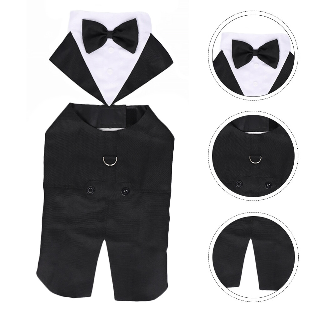 Elegant Dog Pet Formal Wear Wedding Suit Wedding Bow Tie Pet Garment Pet Suit