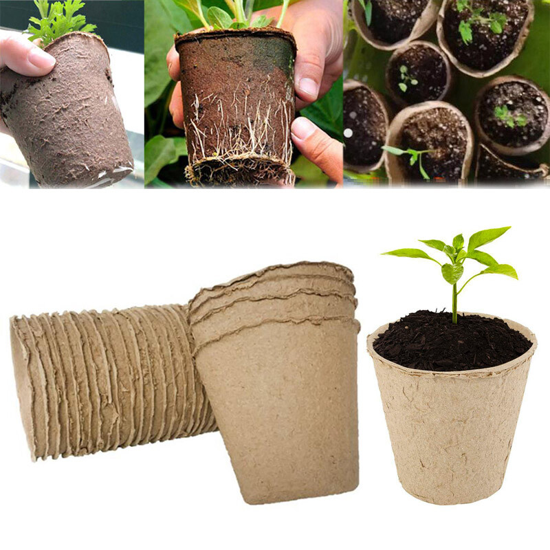 10/50pcs 6cm Fibre Plant Grow Pots Garden Biodegradable Paper Pots Starters 10/50pcs 6cm Fibre Plant Grow Pots Garden Biodegradable Paper Pots Starters
