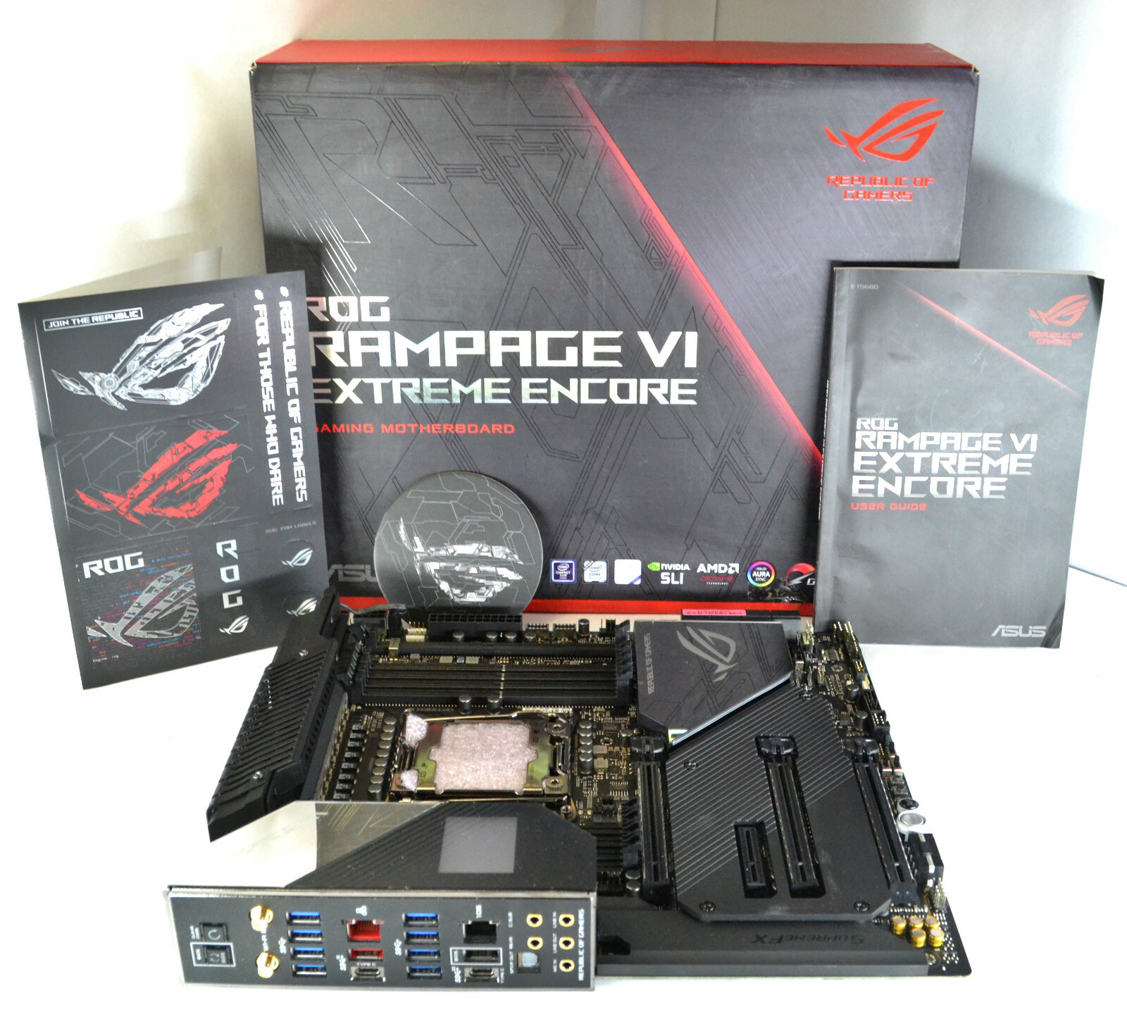 ASUS ROG Rampage VI Extreme Encore Gaming Motherboard with NO accessories ASUS ROG Rampage VI Extreme Encore Gaming Motherboard with NO accessories