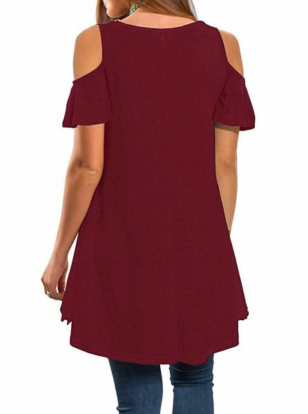Elegant Jumper Top O Neck New Womens Loose V Neck Solid Casual Fashion Floral