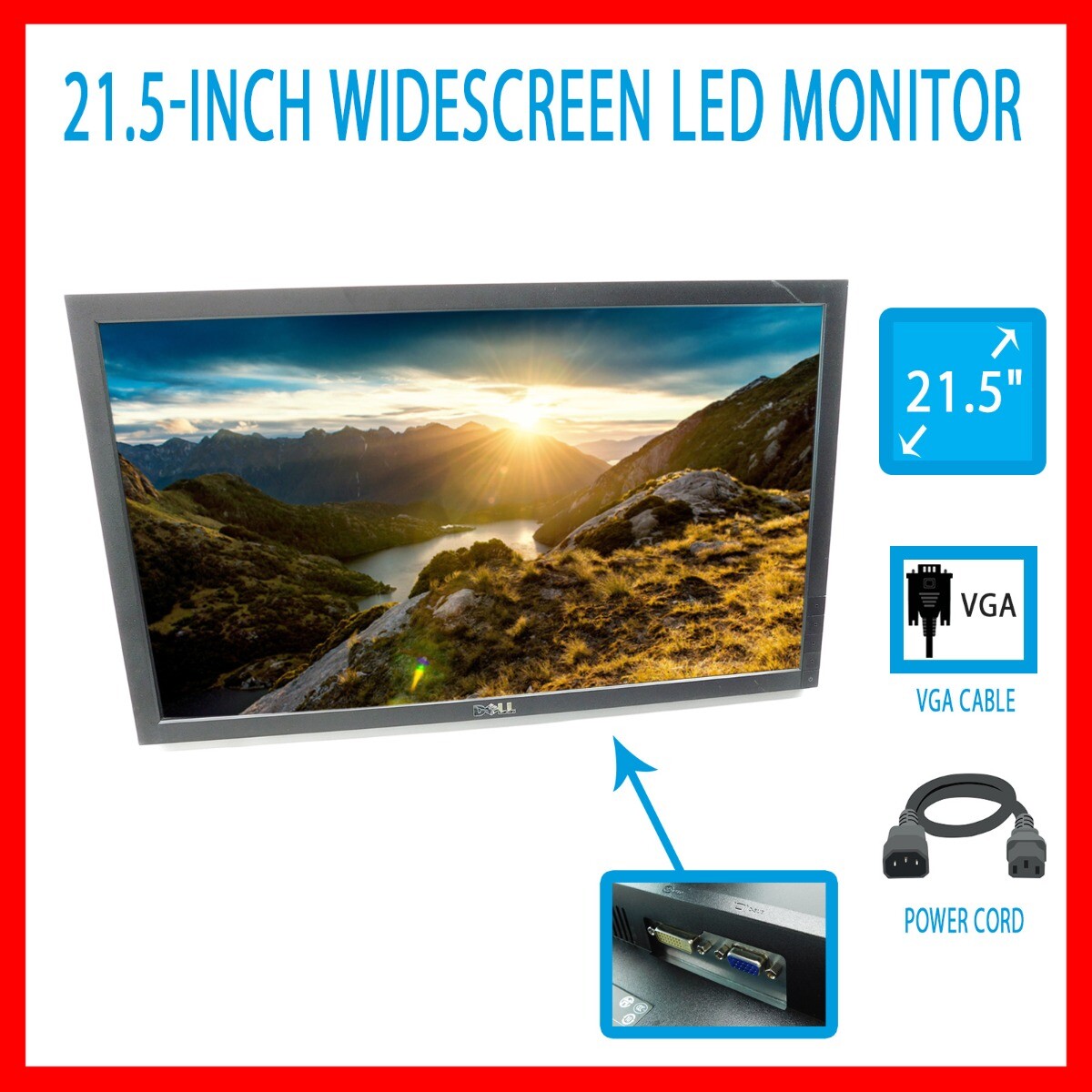 Dell E2211h Monitor Widescreen Lcd Led Professional 21.5 Full HD Backlit Vga Dvi Dell E2211h Monitor Widescreen Lcd Led Professional 21.5 Full HD Backlit Vga Dvi