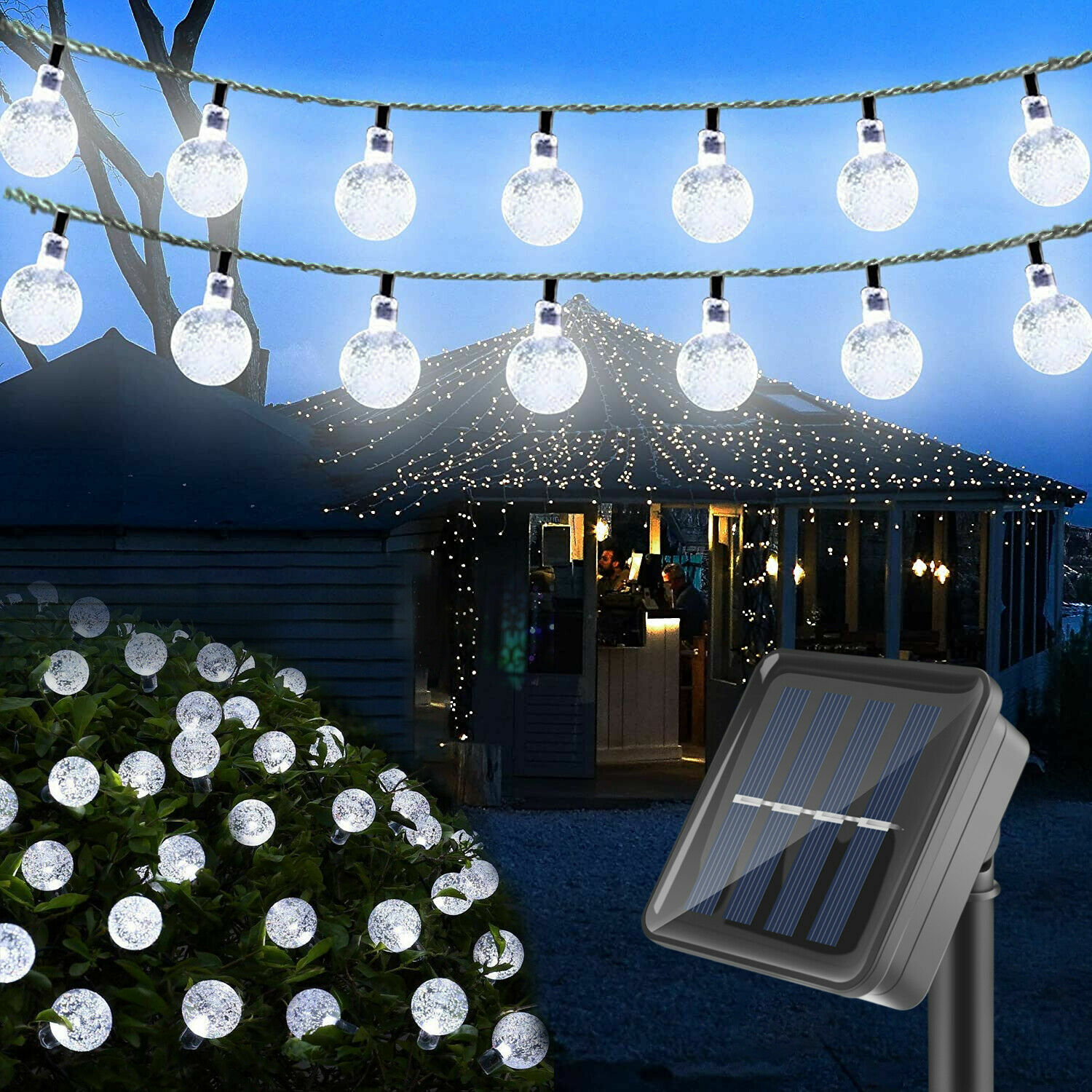 31ft 50LED Ball Strip Light Solar Bulb Outdoor Yard Garden Wedding Festoon Light 31ft 50LED Ball Strip Light Solar Bulb Outdoor Yard Garden Wedding Festoon Light