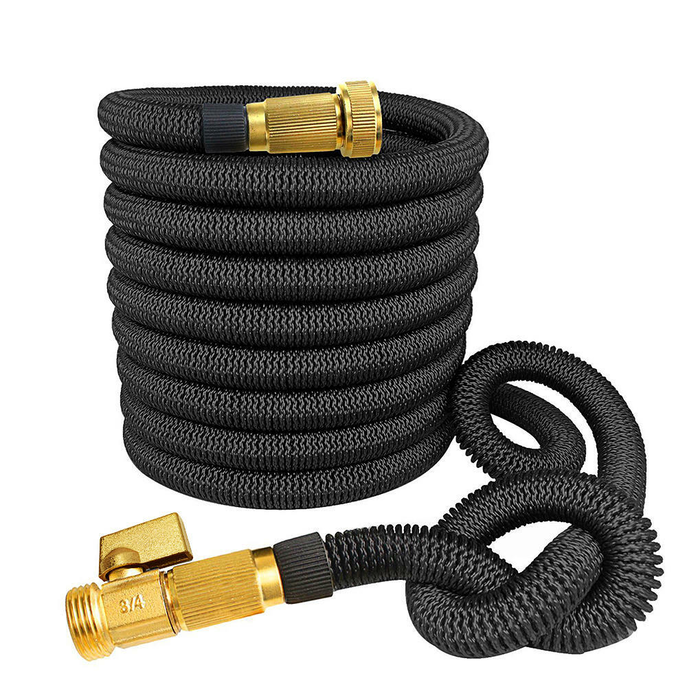 Strongest Expandable Garden Hose with Solid Brass Connector Expand 100FT Black
