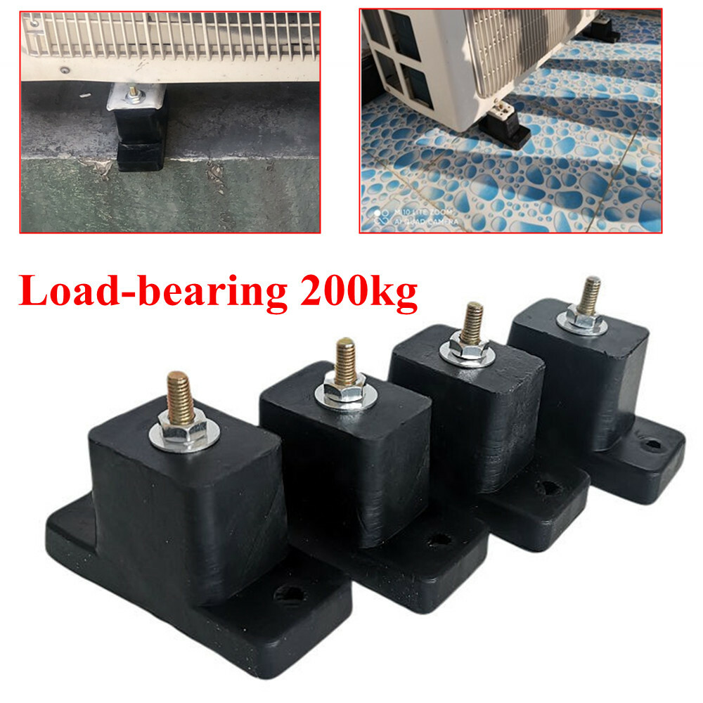 4x Air Conditioner Mounting Bracket Rubber Shock Absorber Noise Pad Outdoor Unit
