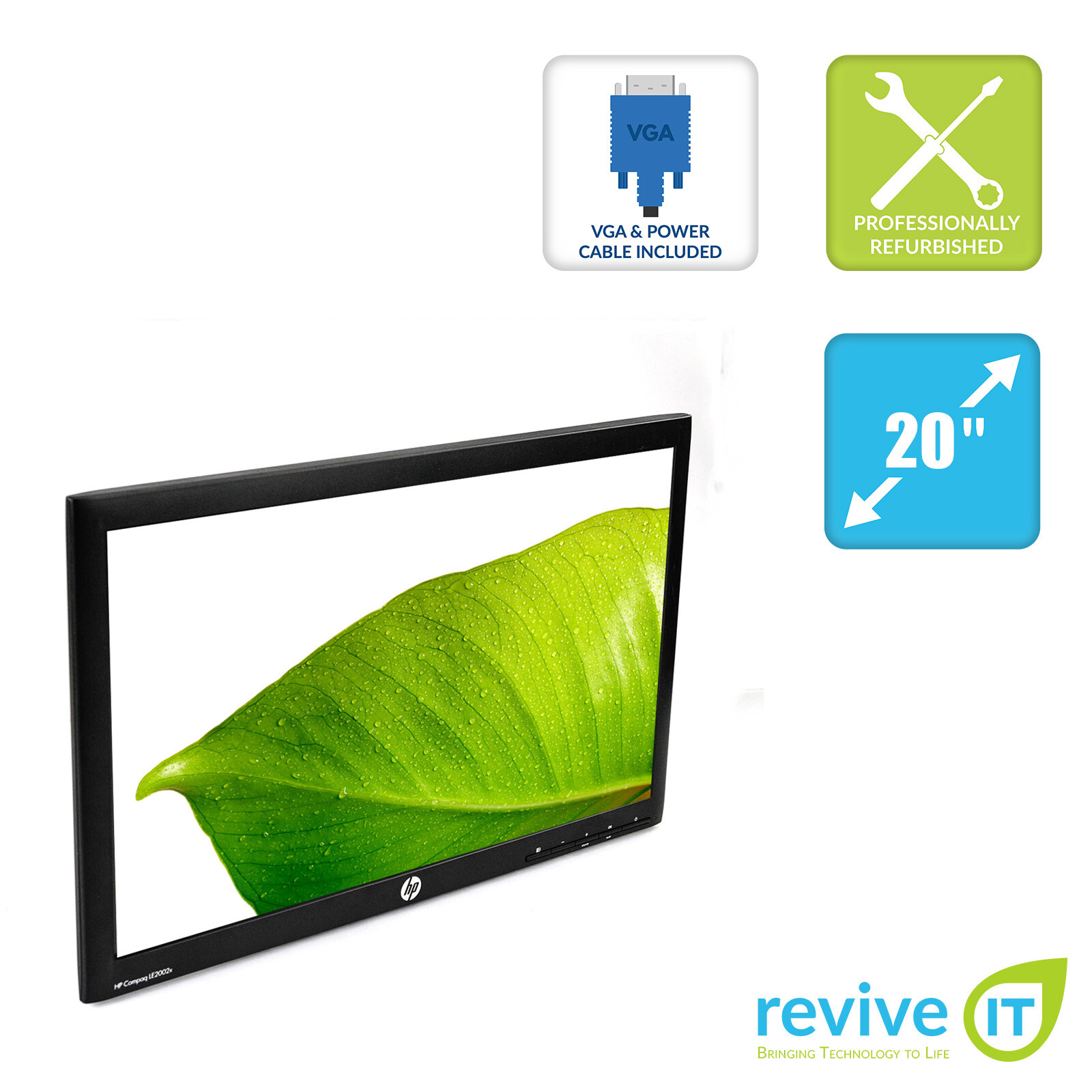 HP LE2002x 20″ 1600×900 Widescreen LED Backlit LCD Monitor ONLY DVI VGA Grade B HP LE2002x 20″ 1600×900 Widescreen LED Backlit LCD Monitor ONLY DVI VGA Grade B