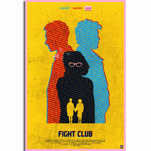 19K Fight Club Brad Pitt Classic Movie Silk Cloth Art Poster Decor 19K Fight Club Brad Pitt Classic Movie Silk Cloth Art Poster Decor