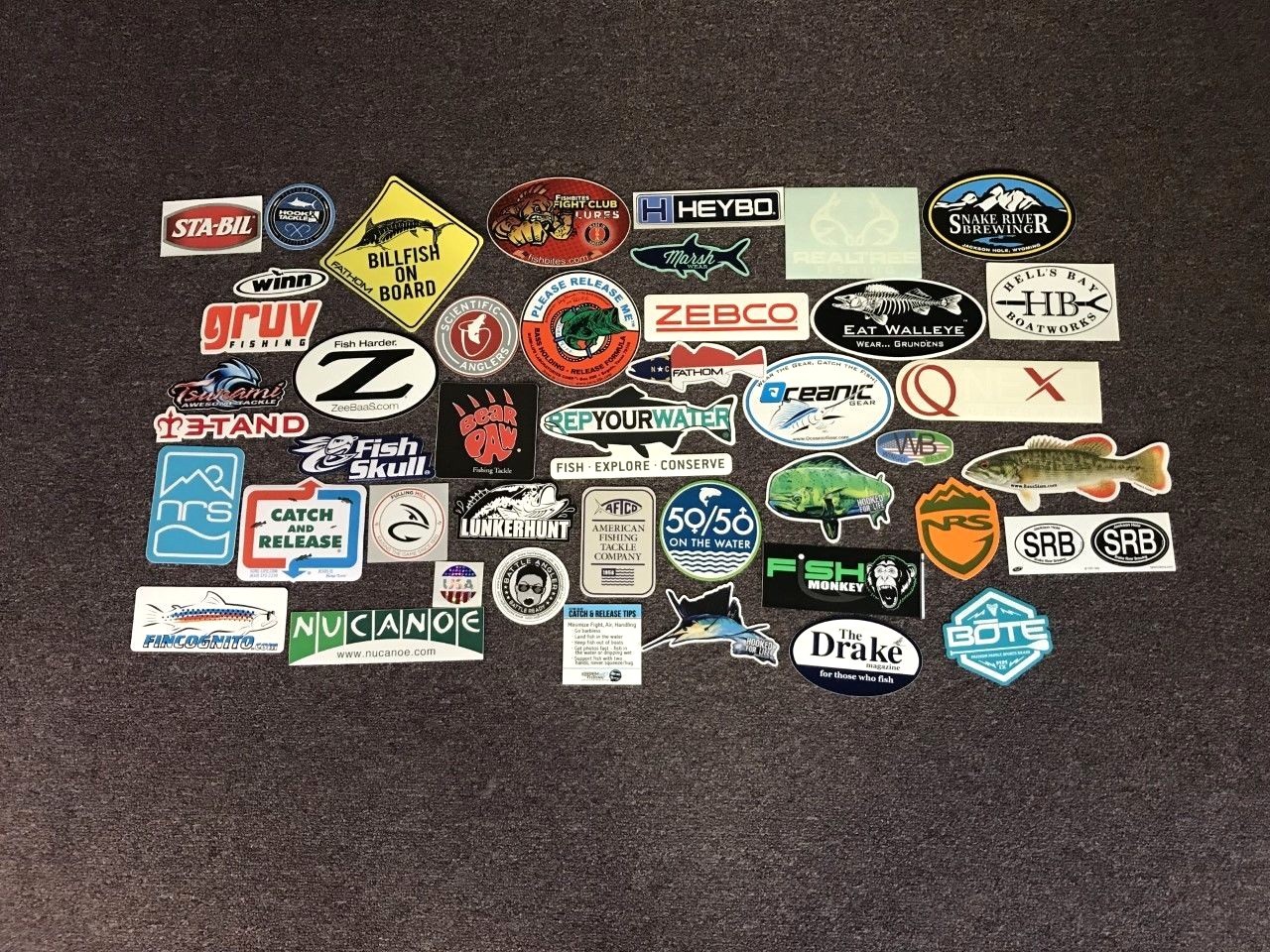 44 Fly Fishing Stickers Real Tree Aftco Drake Bote Zebco Grunden NRS Fish Skull 44 Fly Fishing Stickers Real Tree Aftco Drake Bote Zebco Grunden NRS Fish Skull