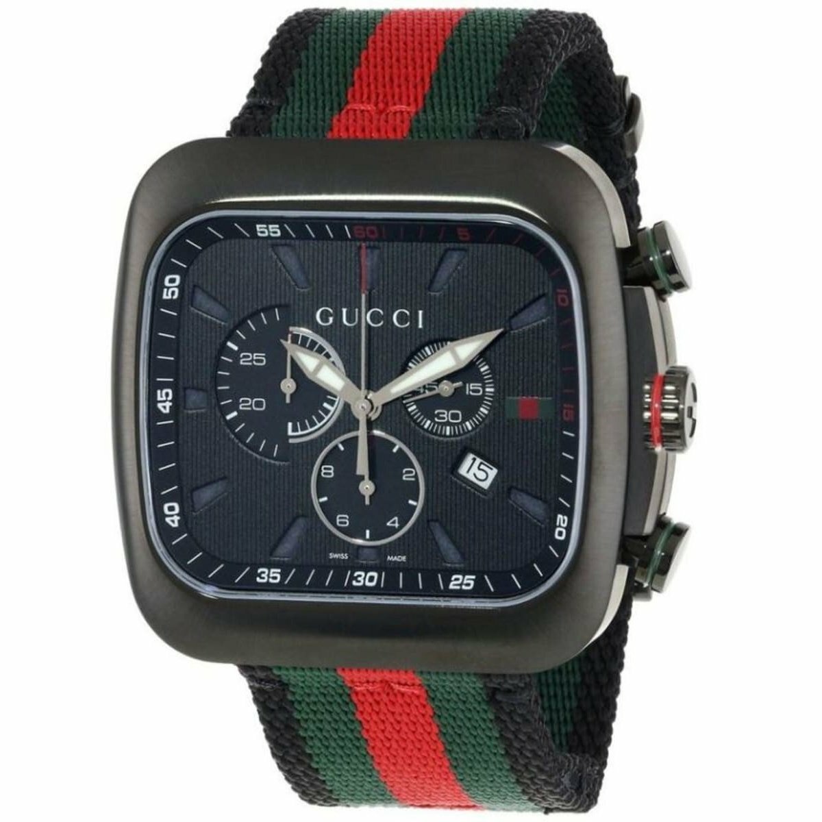 Gucci YA131202 Coupe 45MM Men’s Chronograph Gucci pattern Nylon Watch Gucci YA131202 Coupe 45MM Men’s Chronograph Gucci pattern Nylon Watch