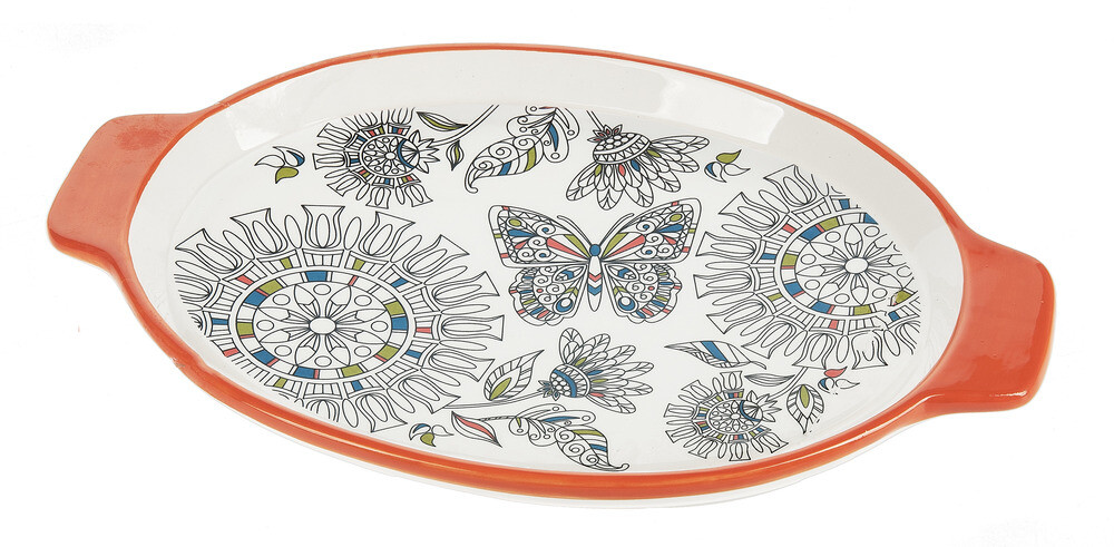 Ganz Home Kitchen Dining 11in Oval Serving Dish Butterfly -Flora & Fauna ER45276 Ganz Home Kitchen Dining 11in Oval Serving Dish Butterfly -Flora & Fauna ER45276