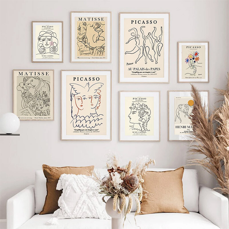 Picasso Matisse Abstract Girl Canvas Wall Print Nordic Vintage Poster Home Decor Picasso Matisse Abstract Girl Canvas Wall Print Nordic Vintage Poster Home Decor