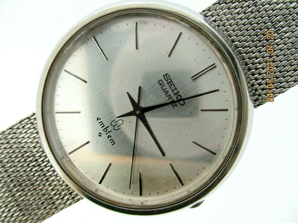 SEIKO QUARTZ EMBLEM MENS SS MESH BAND 681151 EU SHIP SERVICED WATCH NR SEIKO QUARTZ EMBLEM MENS SS MESH BAND 681151 EU SHIP SERVICED WATCH NR