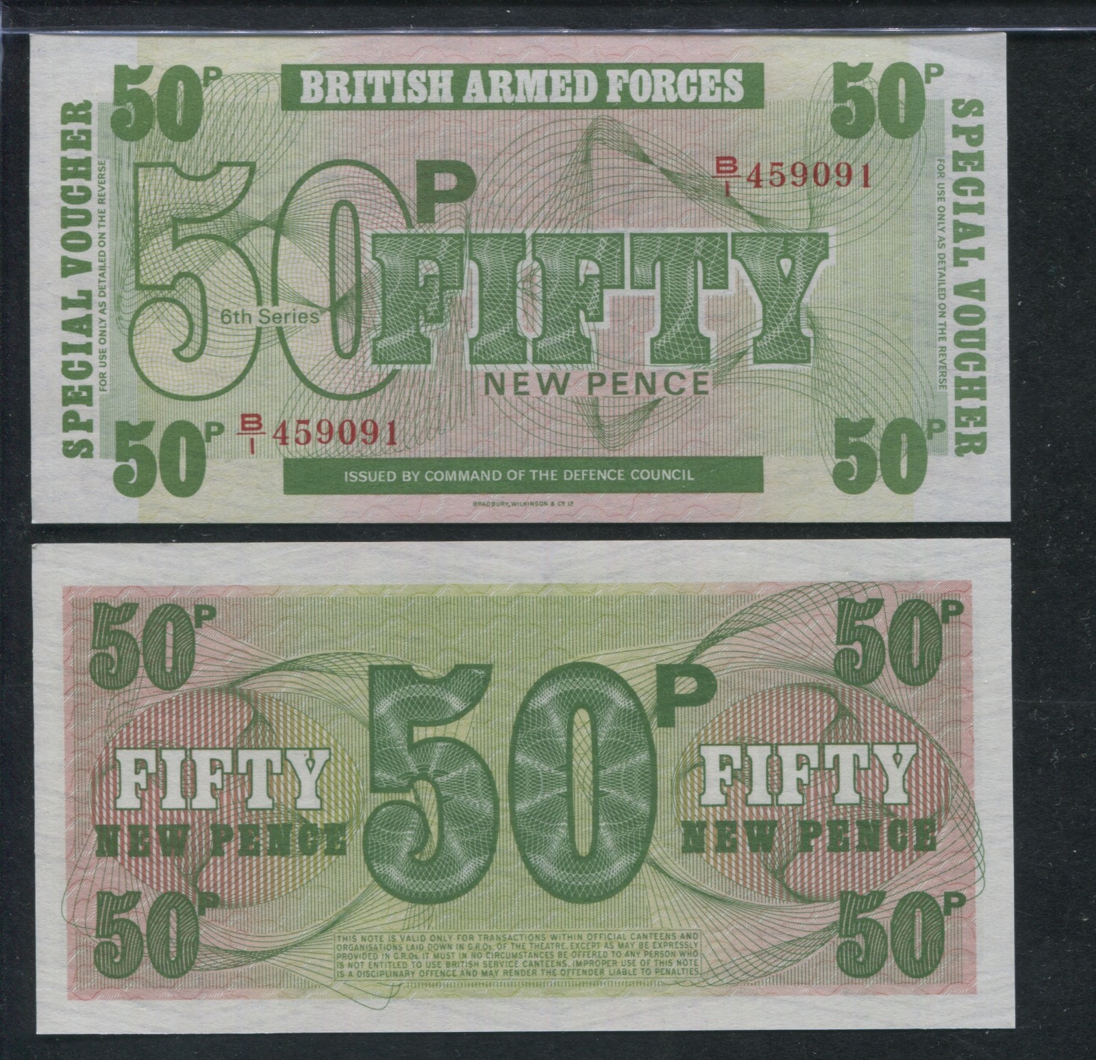 1972 Banknote British Armed Forces Special Voucher 6th Series 5, 10, 50, Pence 1972 Banknote British Armed Forces Special Voucher 6th Series 5, 10, 50, Pence