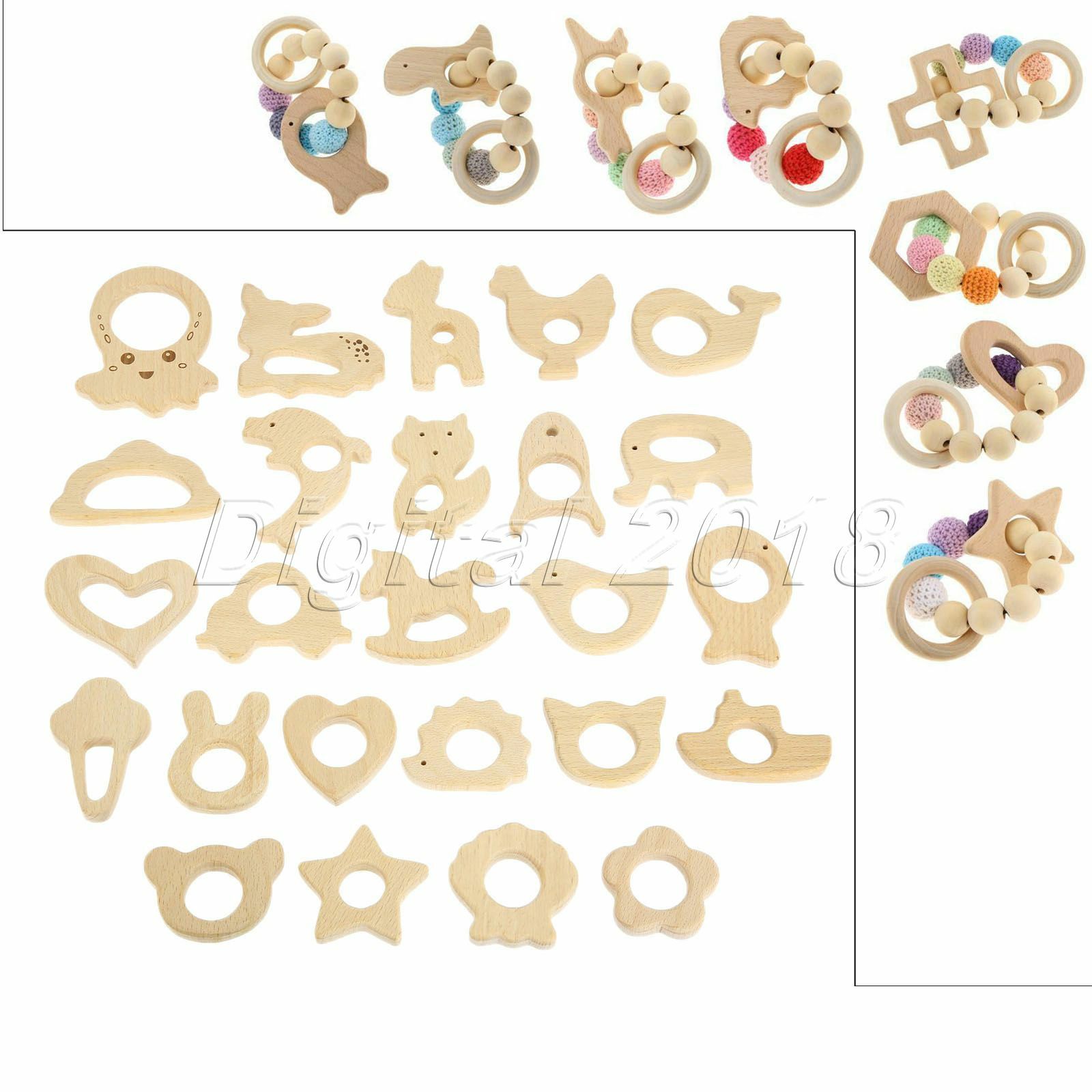 1Pc/3Pcs Baby Teether Natural Wooden Shape Animals Teether Toy Grasping Toy 1Pc/3Pcs Baby Teether Natural Wooden Shape Animals Teether Toy Grasping Toy