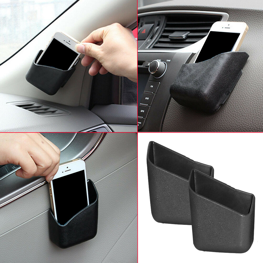 2pcs Black Auto Car Accessories Phone Organizer Storage Bag Box Holder Universal 2pcs Black Auto Car Accessories Phone Organizer Storage Bag Box Holder Universal