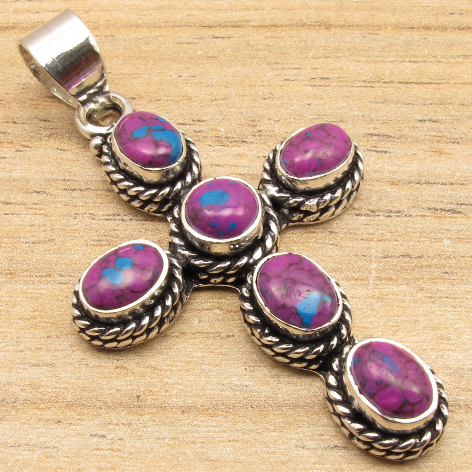 Birthday Gift Silver Plated Purple Copper Turquoise Pendant Engagement Jewelry Birthday Gift Silver Plated Purple Copper Turquoise Pendant Engagement Jewelry