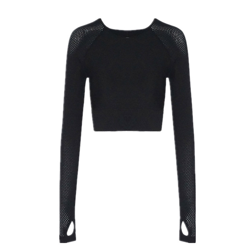 Sexy Long Sleeve Yoga Casual Tops Women Fashion Open Navel Cotton Black Shirt M Sexy Long Sleeve Yoga Casual Tops Women Fashion Open Navel Cotton Black Shirt M