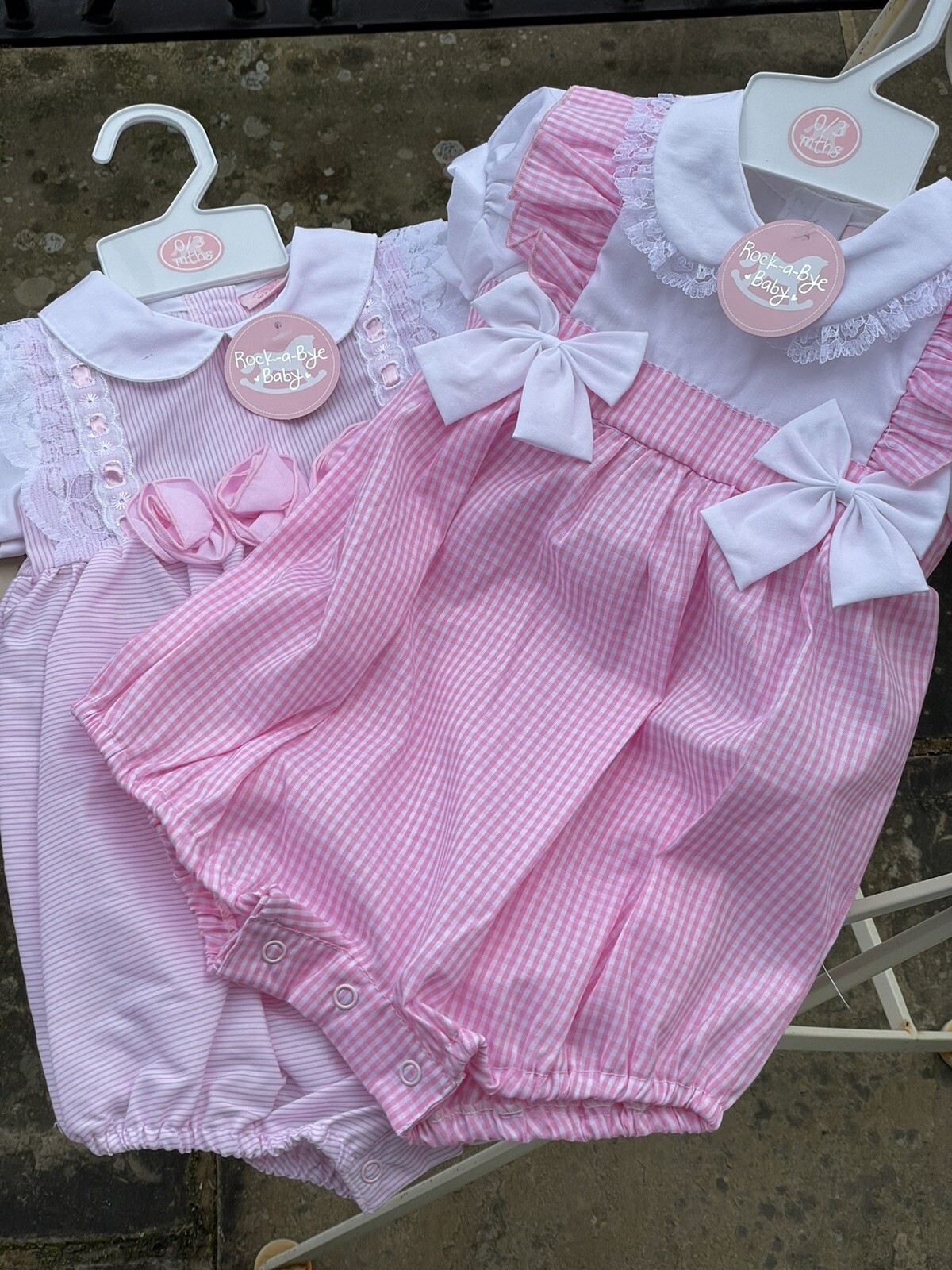 Baby Girls Spanish Style Romper All in One 0-3 3-6 6-9 Mth Embroidered Gingham Baby Girls Spanish Style Romper All in One 0-3 3-6 6-9 Mth Embroidered Gingham